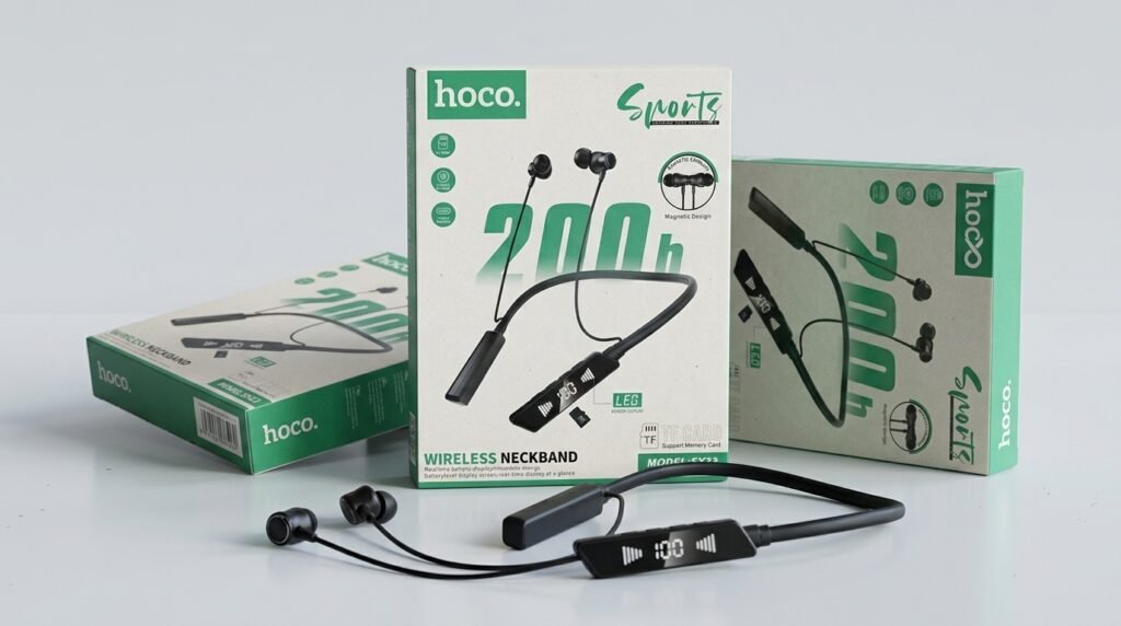 🎧 Hoco SX23 Wireless Neckband | LED Display | TF Card Support | 200h